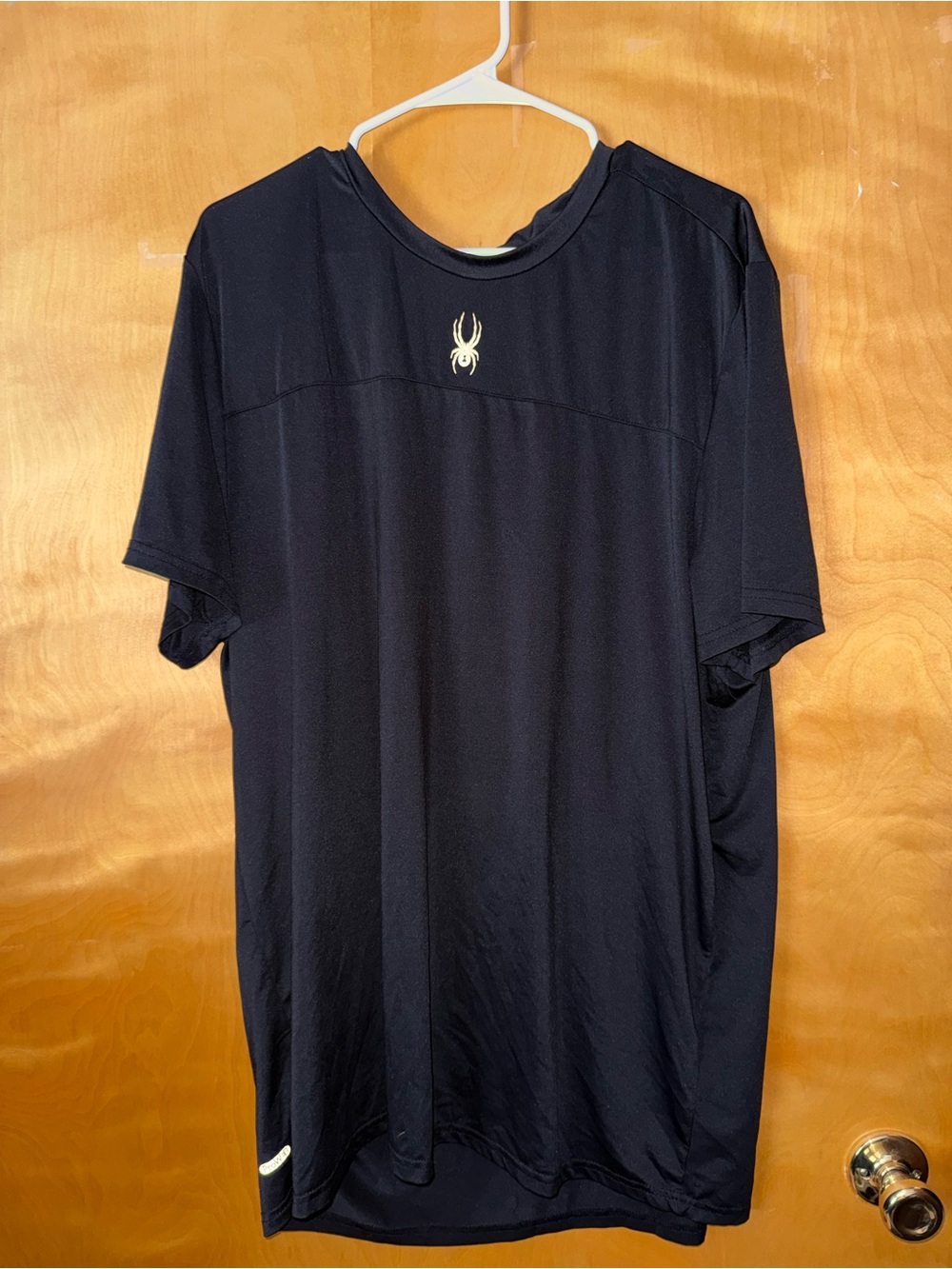 Spyder Short Sleeve Performance Tee in Black with White Logo